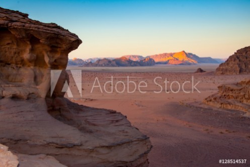 Picture of Dusk at Wadi Rum Jordan used as the set for the movie Lawrence of Arabia